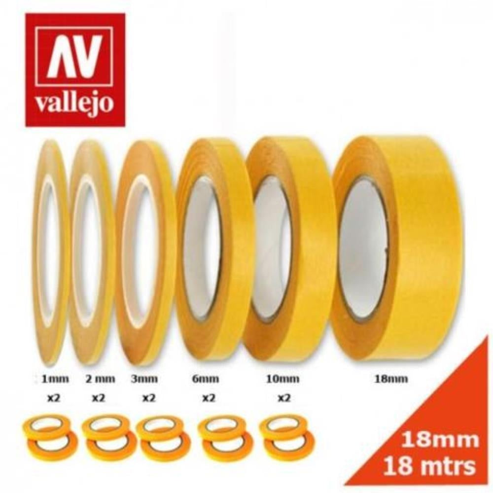 Vallejo Hobby Tools - Precision Masking Tape 2mmx18m - Twin Pack