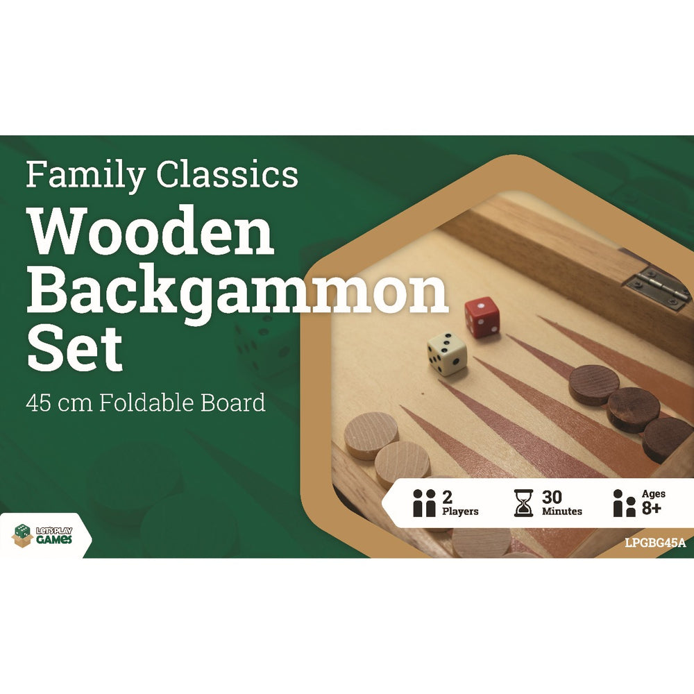 LPG Classics Wooden Folding Backgammon Case 45cm