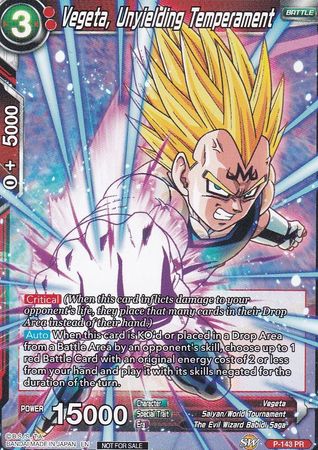 Vegeta, Unyielding Temperament (Power Booster: World Martial Arts Tournament) [P-143]