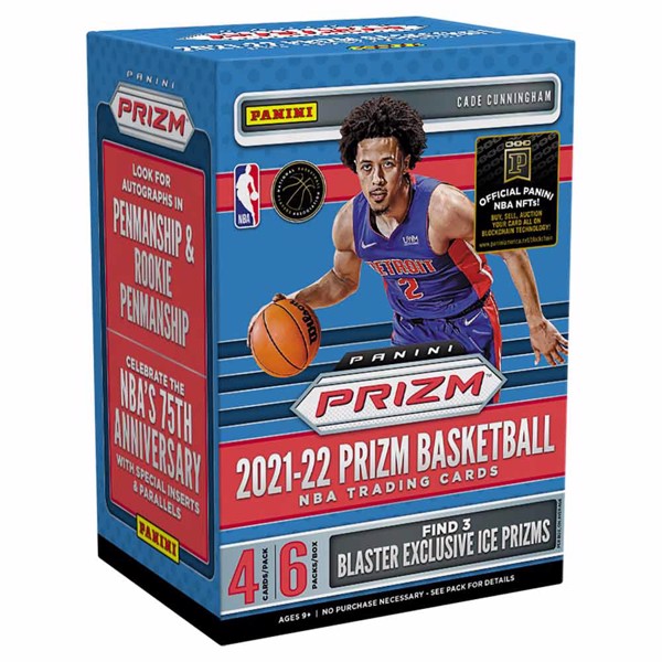 Panini Prizm 2021-22 NBA Basketball Blaster Box (Ice Prism) NBA Trading Cards