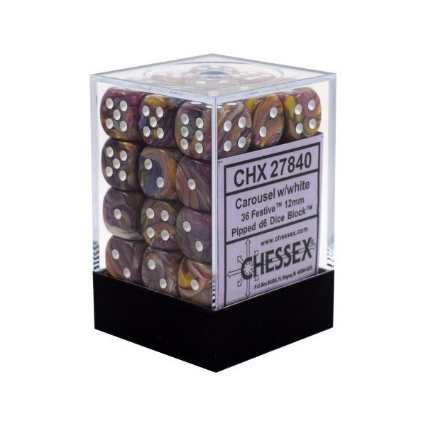 CHX 27840 Festive 12mm d6 Carousel/White Block (36)