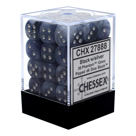 CHX 27888 Phantom 12mm d6 Black/Silver Block (36)