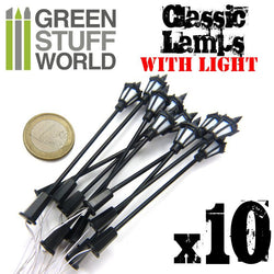10x Classic Lamps with LED Lights - Green Stuff World