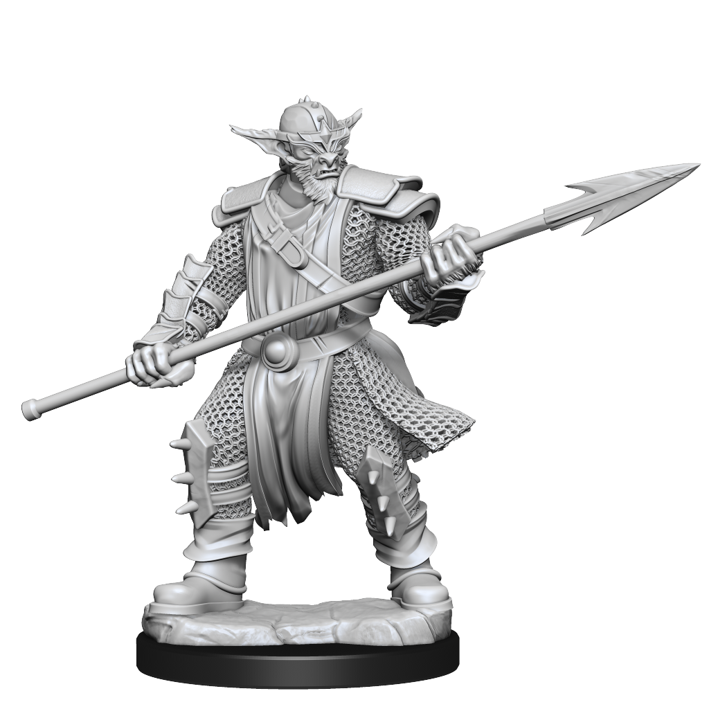 Critical Role Unpainted Miniatures Bugbear Fighter Male (2)