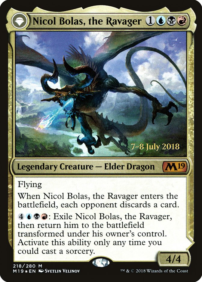 Nicol Bolas, the Ravager // Nicol Bolas, the Arisen [Core Set 2019 Prerelease Promos]