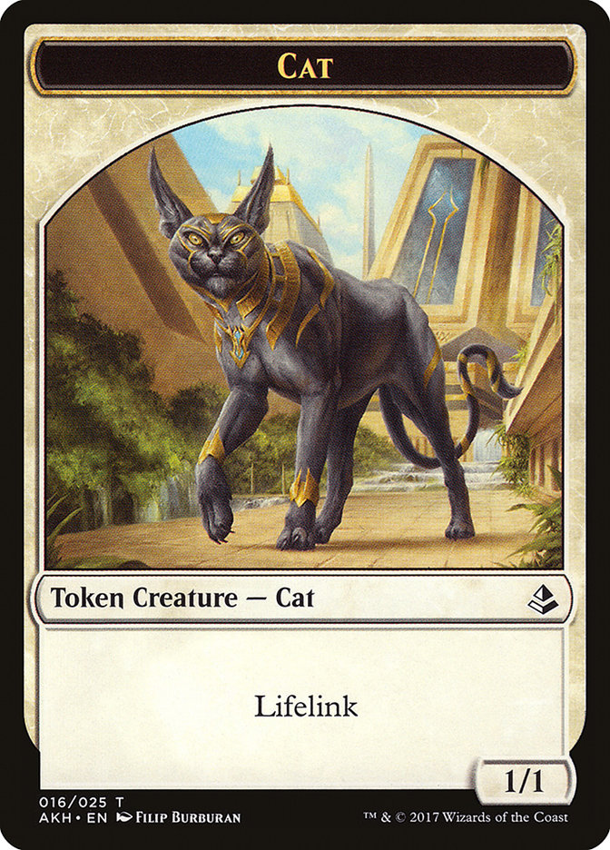 Resilient Khenra // Cat Double-Sided Token [Hour of Devastation Tokens]