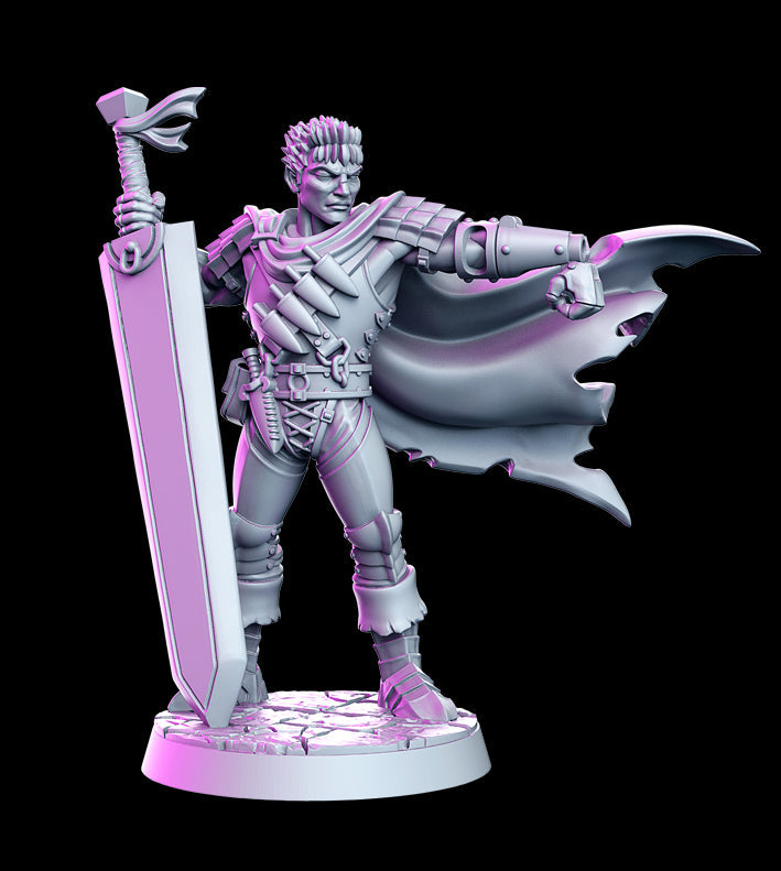 Garth - Male Barbarian Age of Darkness D&D 3D Resin Printed 32mm Miniature - Green Wildling Miniatures
