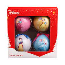 Christmas Baubles Disney Princess Set of 4