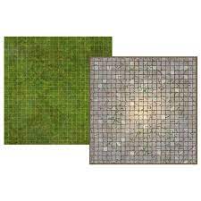 Battle Mat Board - Grass/Flagstone