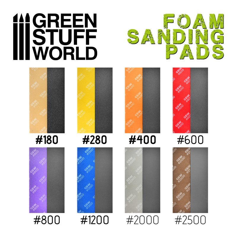 Foam Sanding Pads 280 Grit - Green Stuff World