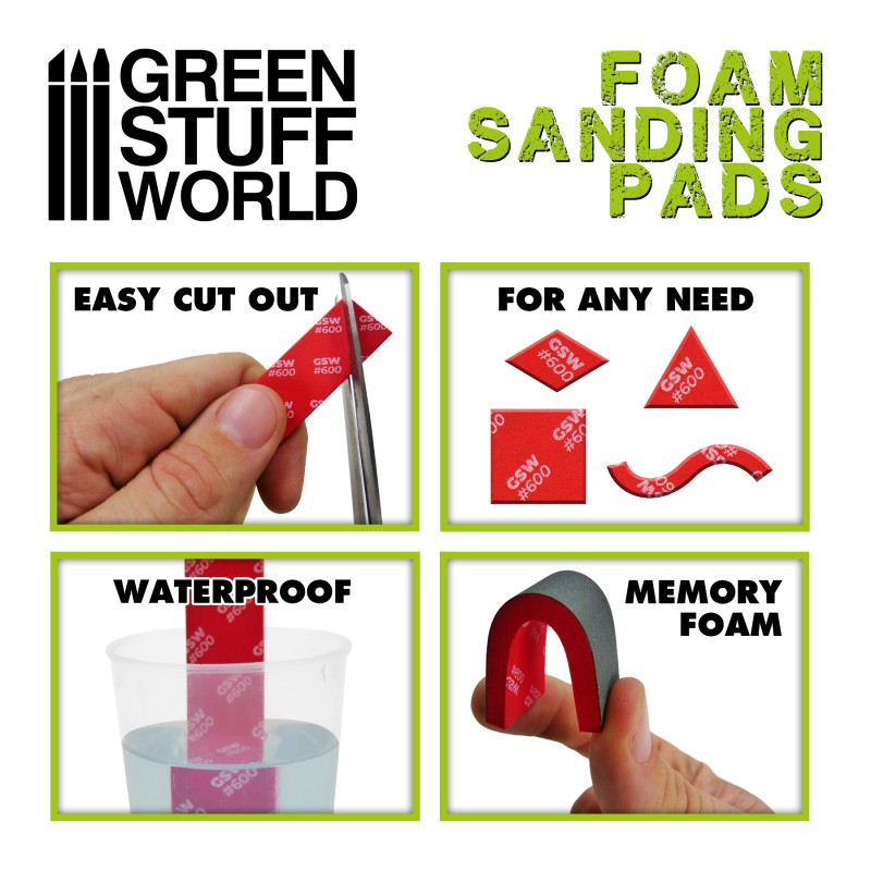 Foam Sanding Pads 2000 Grit - Green Stuff World