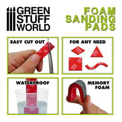 Foam Sanding Pads - COARSE GRIT ASSORTMENT x20 - Green Stuff World