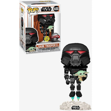 Star Wars: The Mandalorian - Darktrooper & Child Glow US Exclusive Pop! Vinyl [RS]
