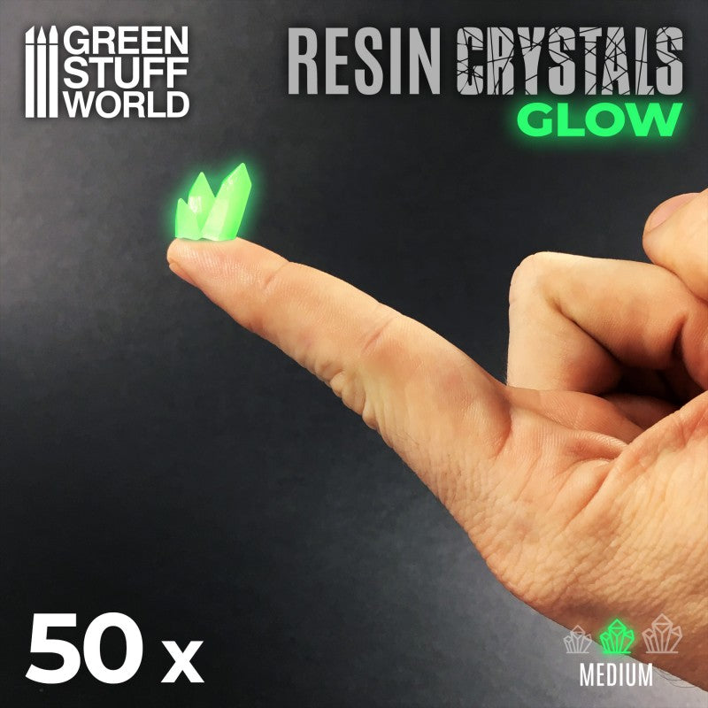 GREEN GLOW Resin Crystals - Medium - Green Stuff World