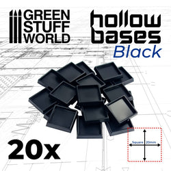 Hollow Plastic Bases - Square 20 mm - Green Stuff World