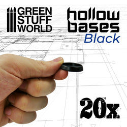 Hollow Plastic Bases - BLACK 25mm - Green Stuff World