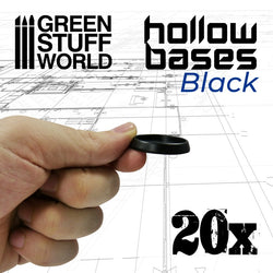 Hollow Plastic Bases - BLACK 32mm - Green Stuff World