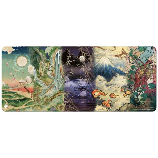 ULTRA PRO Magic The Gathering Playmat 6ft Kamigawa Neon Dynasty Land Medley
