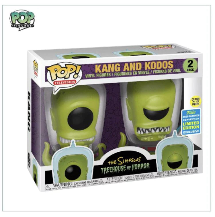 Kang and Kodos (Glow in the Dark 2019 Summer Convention) 2 Pack The Simpsons Treehouse of Horror Pop! Vinyl