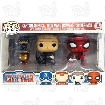 Captain America / Iron Man / Hawkeye / Spider-Man 4 Pack Captain America: Civil War Pop! Vinyl