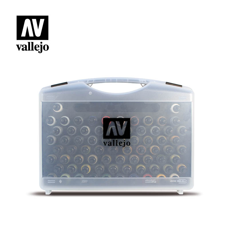 Vallejo Model Air - 72 Basic colours set + Brushes Plastic Case