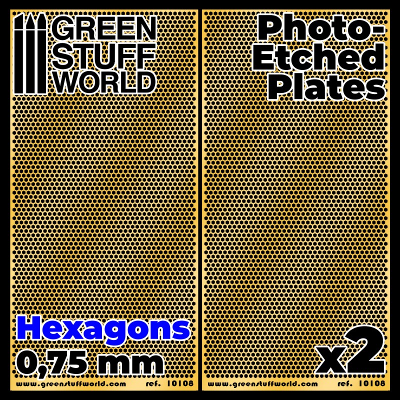 Photo-etched Plates - Medium Hexagons - Green Stuff World