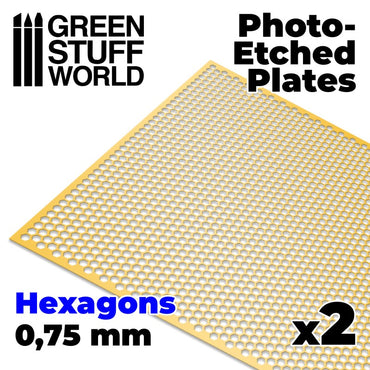 Photo-etched Plates - Medium Hexagons - Green Stuff World