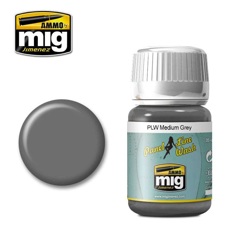 Ammo by MIG Panel Line Wash Medium Grey 35ml