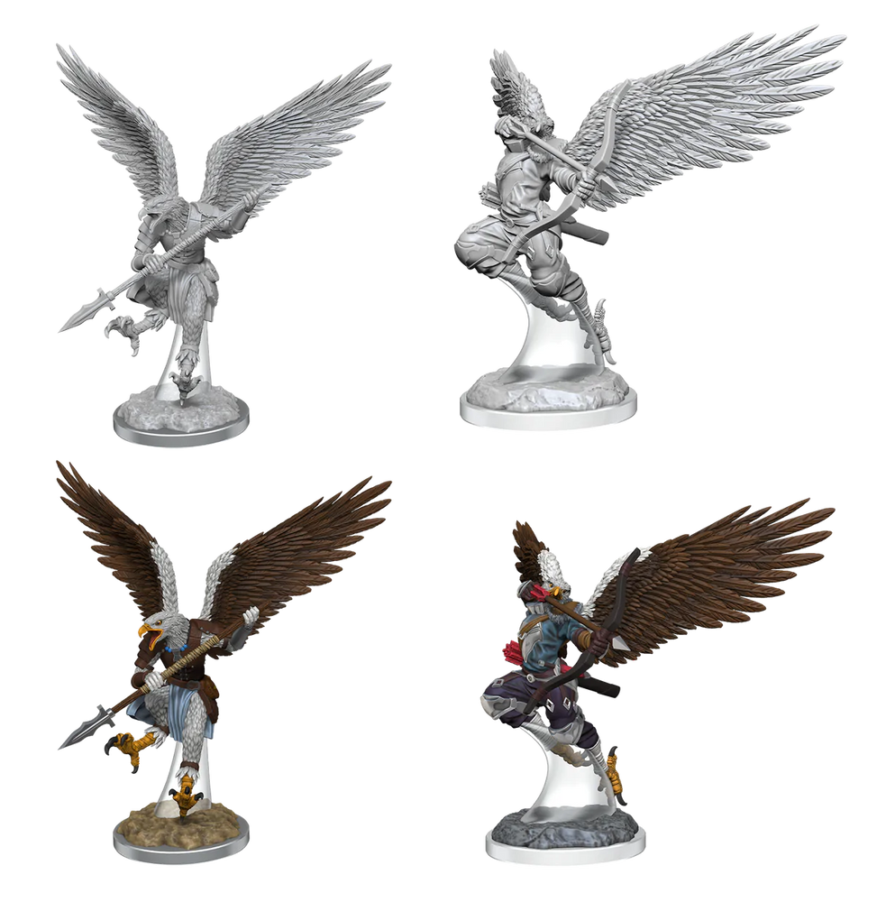 D&D Nolzurs Marvelous Unpainted Miniatures Aarakocra Fighters