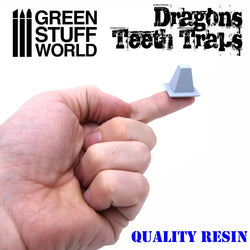6x Resin Dragon Teeth Traps for Tanks - Green Stuff World
