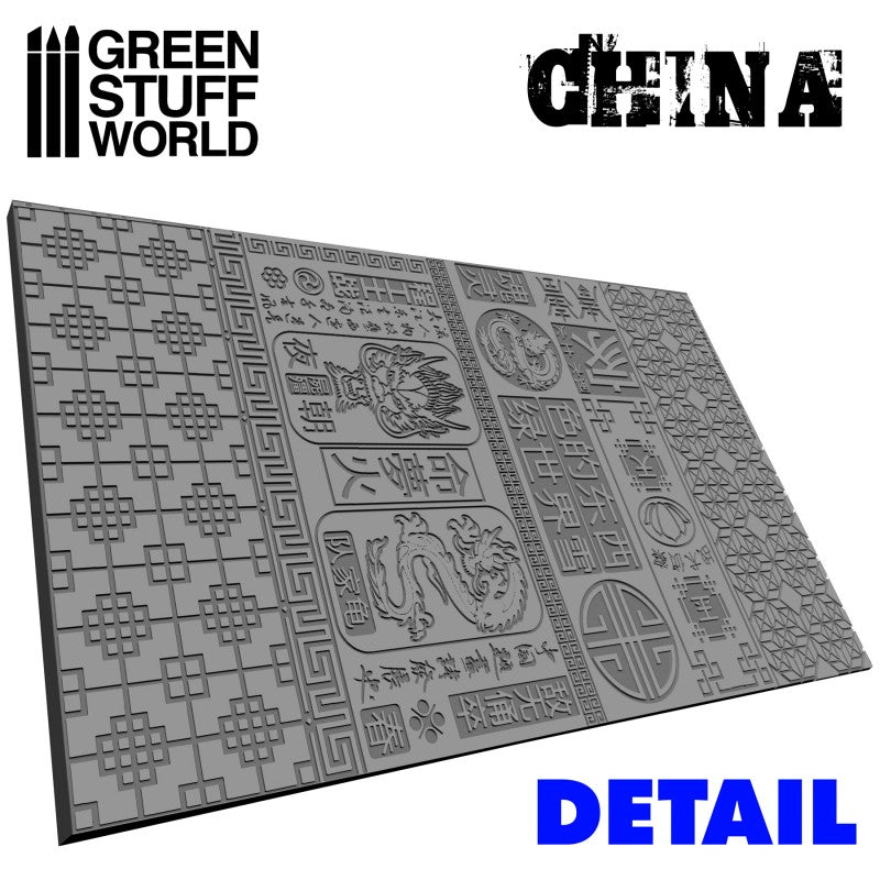 Textured Rolling Pin - CHINESE - Green Stuff World Roller