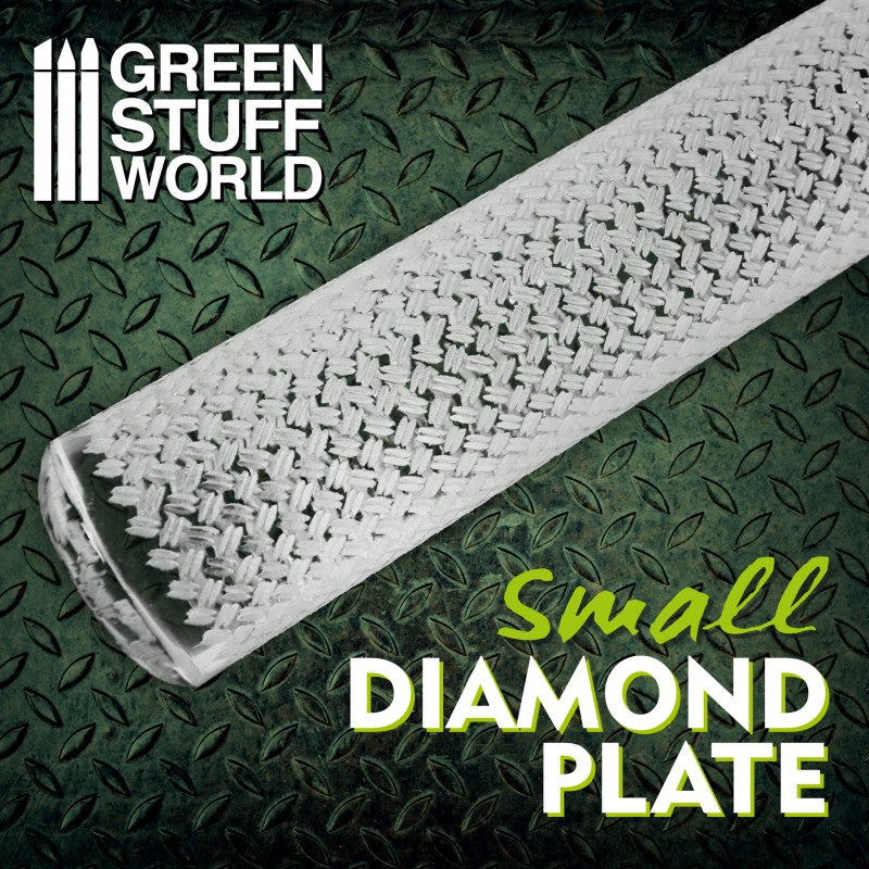 Textured Rolling Pin - Rolling Pin Diamond Plate - Small - Green Stuff World Roller