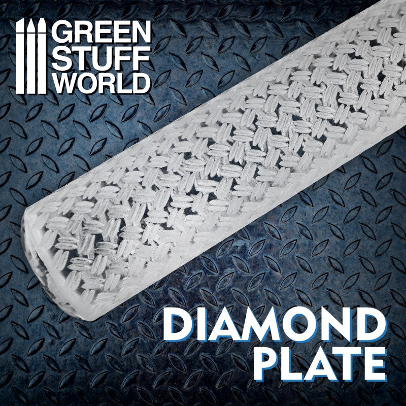 Textured Rolling Pin - Diamond Plate - Green Stuff World Roller