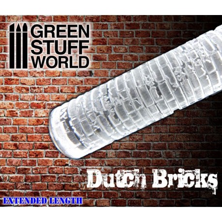 Textured Rolling Pin - DUTCH Bricks - Green Stuff World Roller