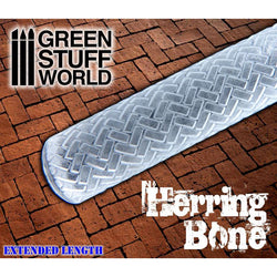 Textured Rolling Pin - Herringbone - Green Stuff World Roller