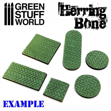 Textured Rolling Pin - Herringbone - Green Stuff World Roller