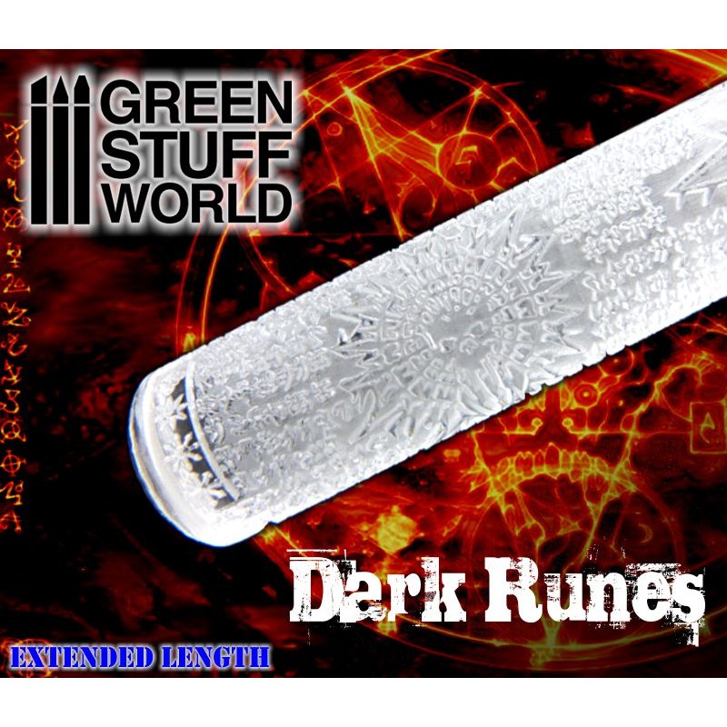 Textured Rolling Pin - Dark Runes - Green Stuff World Roller