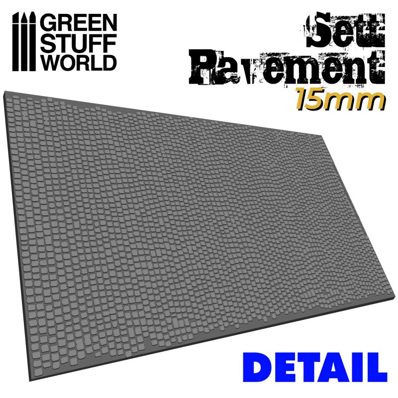 Textured Rolling Pin - Sett Pavement 15mm - Green Stuff World Roller