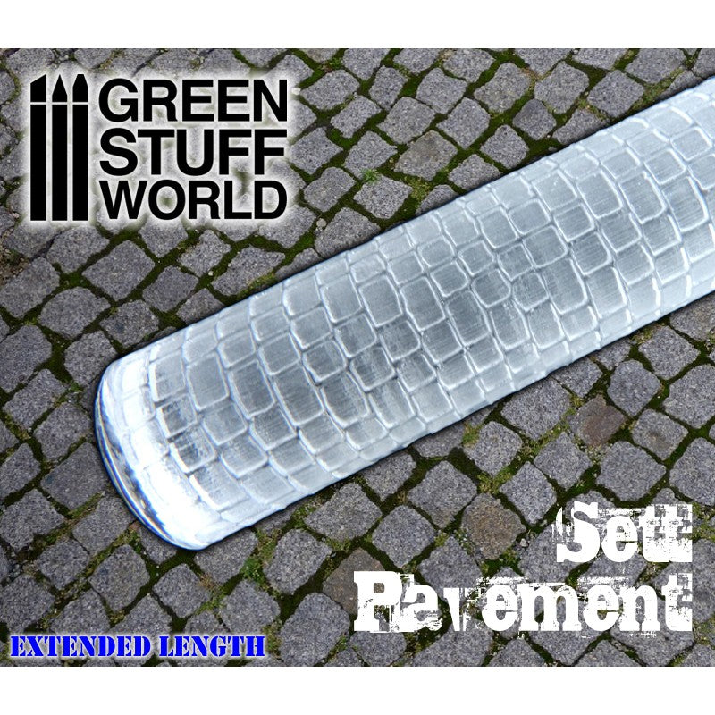 Textured Rolling Pin - Sett Pavement - Green Stuff World Roller