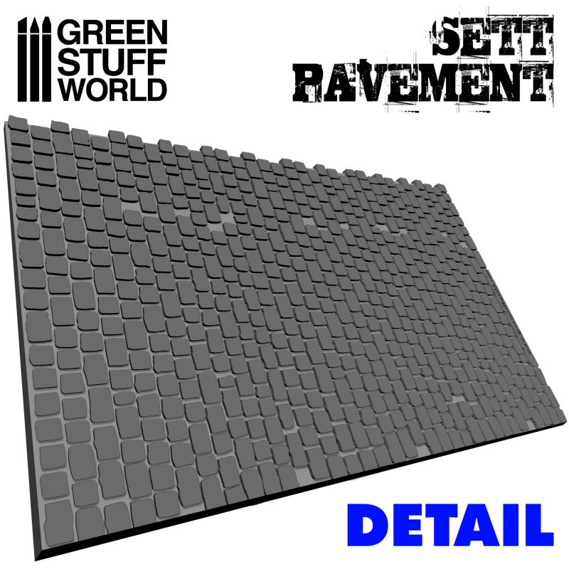 Textured Rolling Pin - Sett Pavement - Green Stuff World Roller