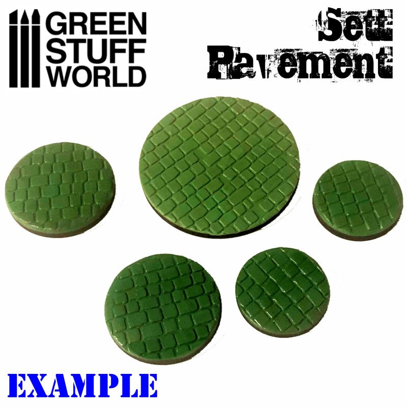 Textured Rolling Pin - Sett Pavement - Green Stuff World Roller