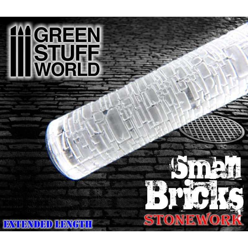 Textured Rolling Pin - Small Bricks - Green Stuff World Roller
