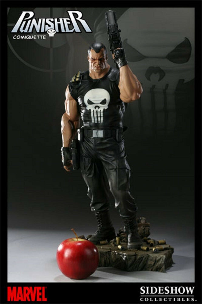 SIDESHOW EXCLUSIVE PUNISHER COMIQUETTE STATUE AVENGERS PREMIUM FIGURE - PRE-OWNED OUT OF BOX (DAMAGED)