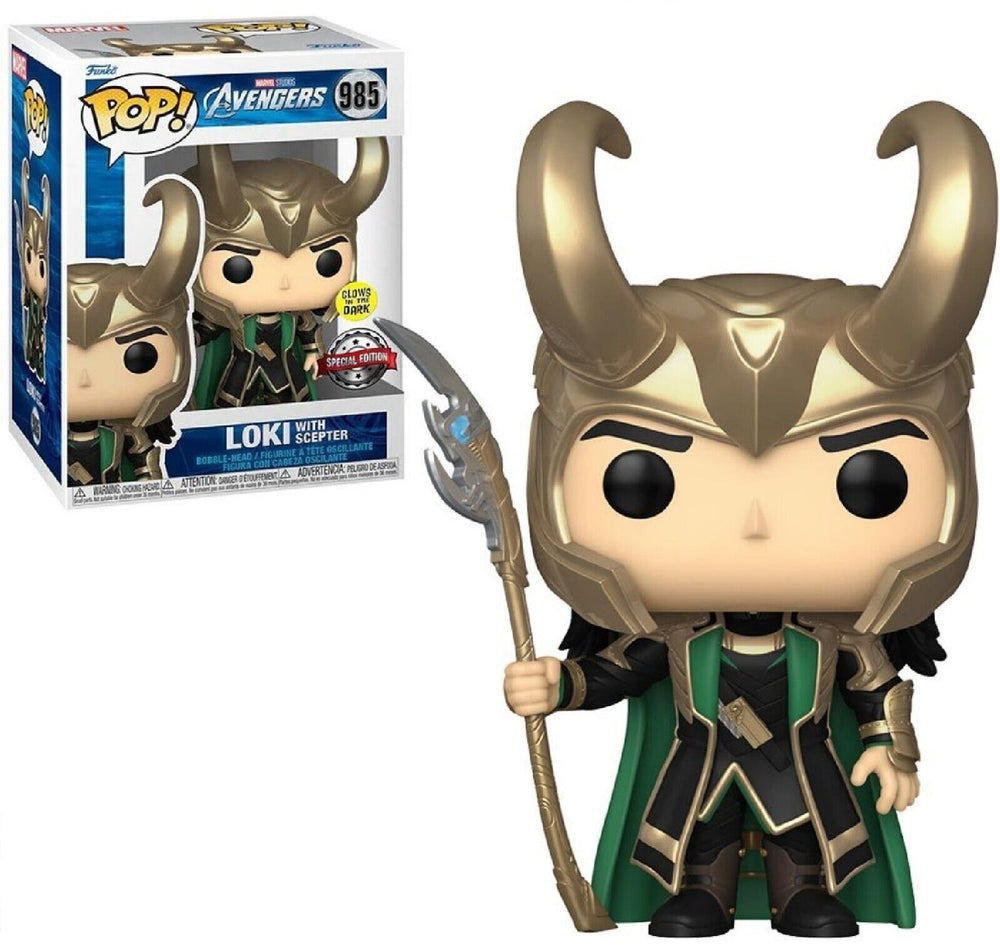 Loki with Scepter (Glow in the Dark Special Edition) #985 Marvel Avengers Pop! Vinyl