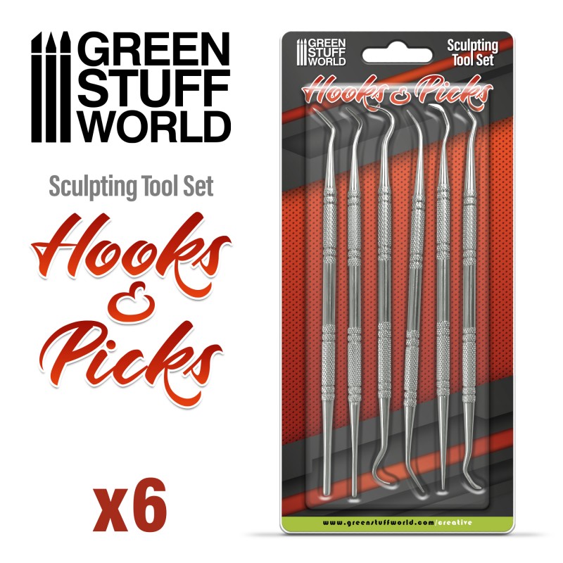 6x Hook and Pick tool Set - Green Stuff World