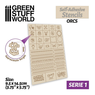 Self-adhesive stencils - Orcs - Green Stuff World