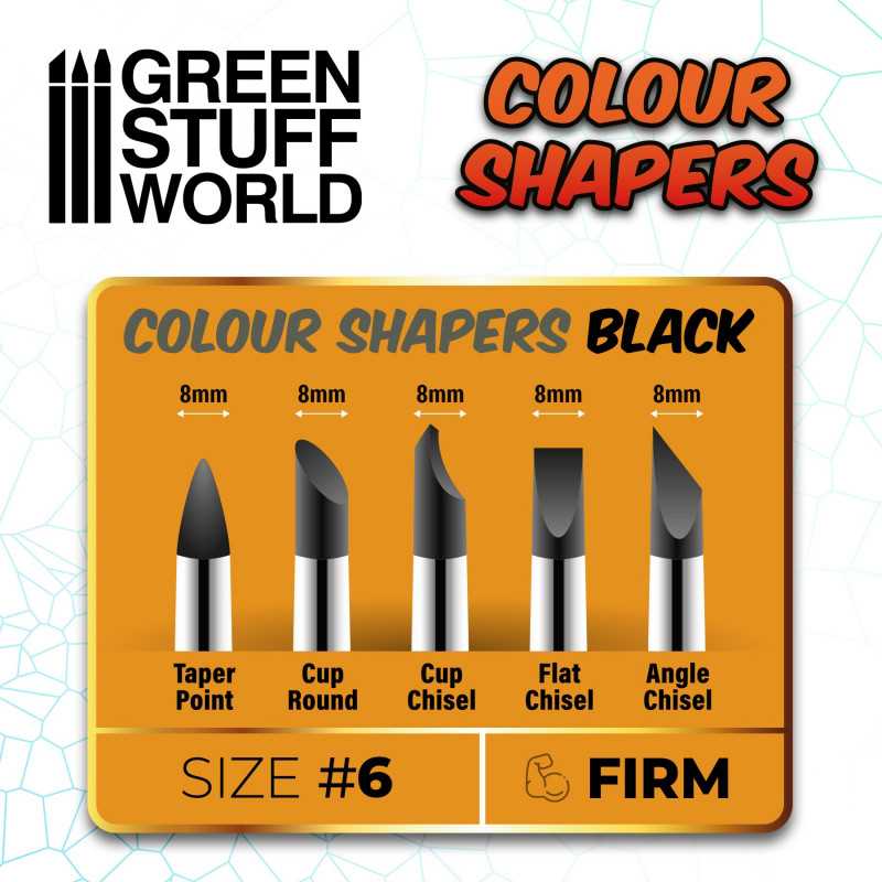 Colour Shapers Brushes SIZE 6 - BLACK FIRM - Green Stuff World