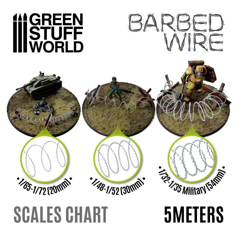 Simulated BARBED WIRE - 1/48-1/52 (30mm) - Green Stuff World