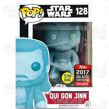 Qui Gon Jinn (Glow in the Dark 2017 Galactic Convention) #128 Star Wars Pop! Vinyl