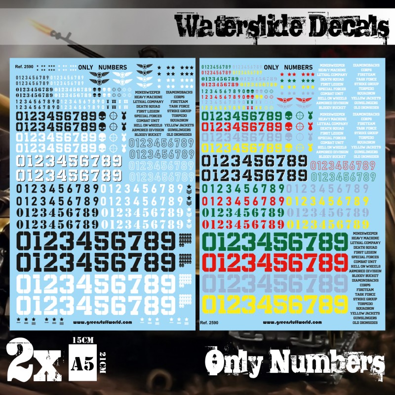 Waterslide Decals - Only Numbers - Green Stuff World